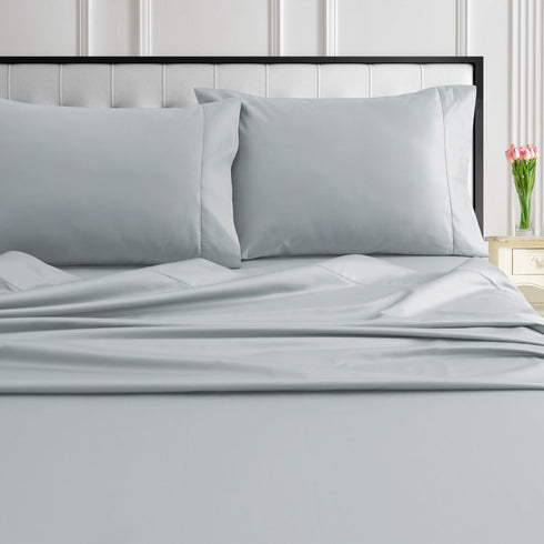1000 Thread Count Egyptian Cotton Sateen Extra Deep Pocket Sheet Set Mist Grey