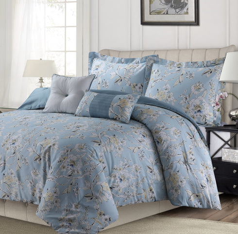 Colmar 5-Piece 300 Thread Count Cotton Comforter Set Sky Blue