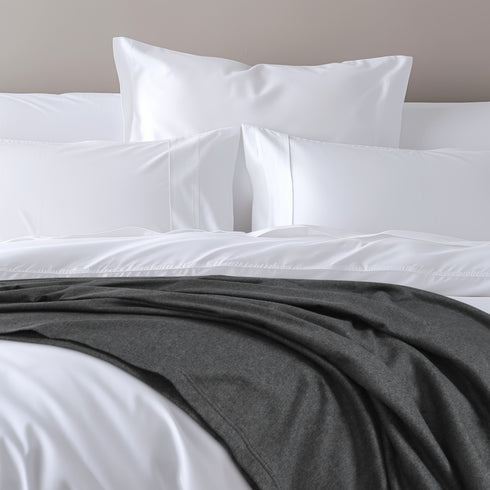 German Cotton Solid Oversized Blanket Heather Dark Grey