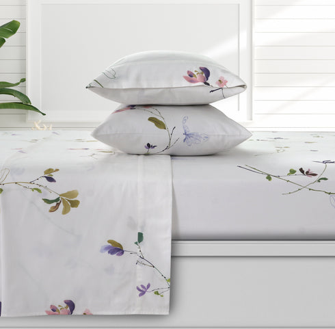 Selena Organic Cotton Sateen 300 Thread Count Deep Pocket Sheet Set