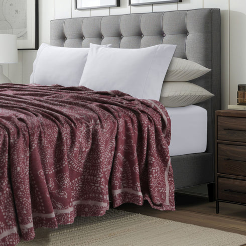 Paisley Organic Cotton Yarn Dyed Blanket