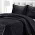 Tribeca Living Florence Velvet 3-Piece Oversized Quilt Set with Shams