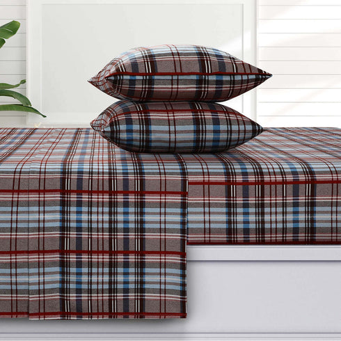 Turkish Velvety Printed Flannel Extra Deep Pocket Sheet Set