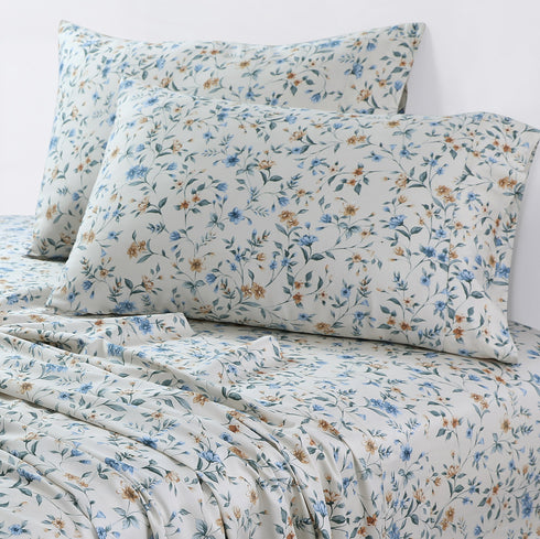 Organic Cotton Sateen 300 Thread Count Deep Pocket Sheet Set