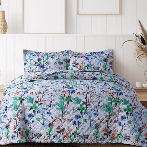 Printed 110-GSM Microfiber Oversized Quilt Set