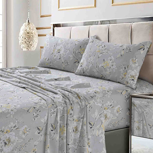 Printed 300 Thread Count Cotton Sateen Extra Deep Pocket Sheet Set