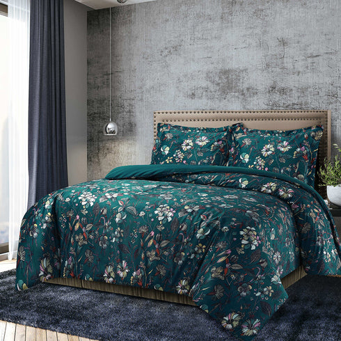 Amara Printed Velvet Oversized Duvet Set