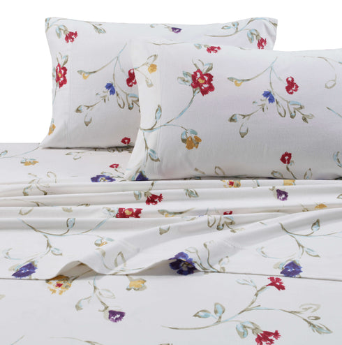 Floral Garden 170-GSM Flannel Printed Extra Deep Pocket Sheet Set