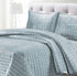Tribeca Living Florence Velvet 3-Piece Oversized Quilt Set with Shams
