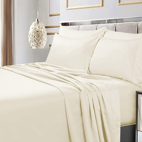 600 Thread Count Egyptian Cotton Sateen Extra Deep Pocket 4-Piece Sheet Set