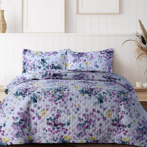 Printed 110-GSM Microfiber Oversized Quilt Set