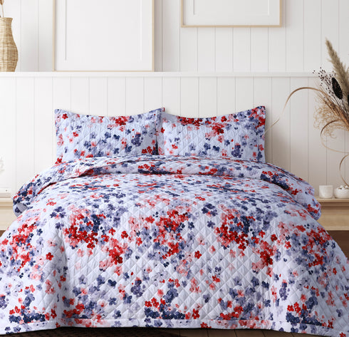 Printed 110-GSM Microfiber Oversized Quilt Set