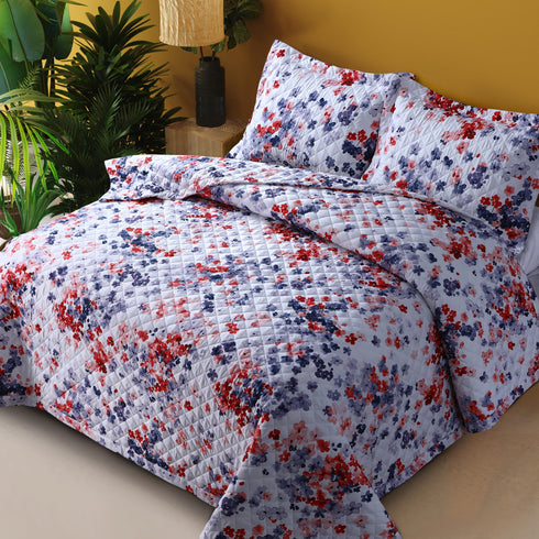 Printed 110-GSM Microfiber Oversized Quilt Set