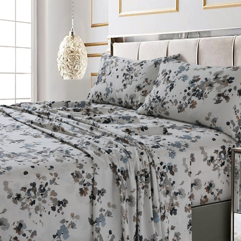 Printed 300 Thread Count Cotton Sateen Extra Deep Pocket Sheet Set