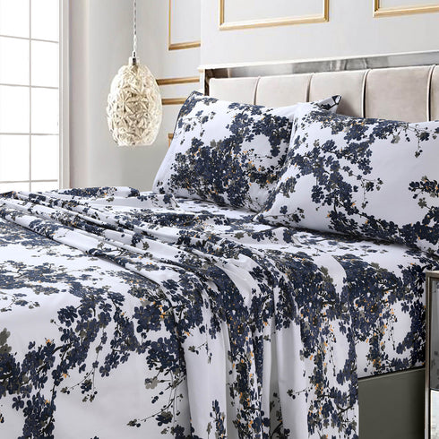 Printed 300 Thread Count Cotton Sateen Extra Deep Pocket Sheet Set