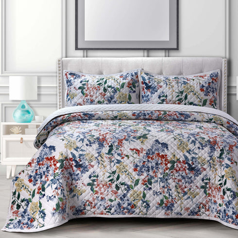 Floris Printed Velvet Oversized Quilt Set