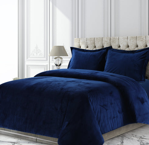 Venice Velvet Oversized Solid Duvet Cover Set