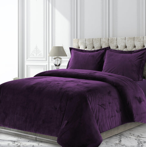 Venice Velvet Oversized Solid Duvet Cover Set