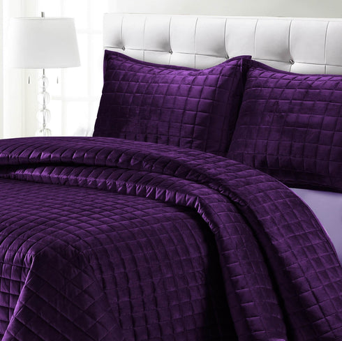 Florence Velvet Oversized Solid Quilt Set