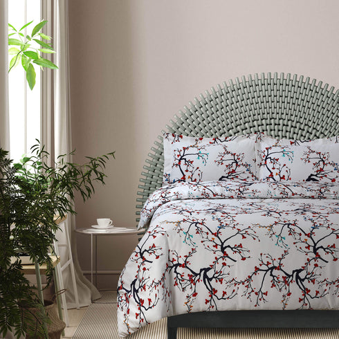 Emilia Tree 170-GSM Flannel Oversised Duvet Cover Set
