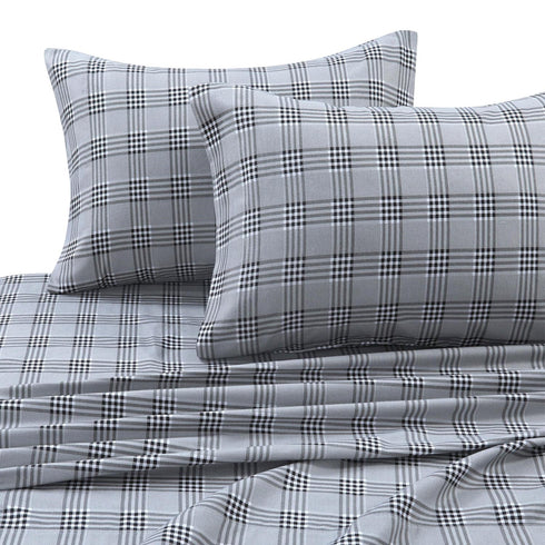 Savannah Plaid 170-GSM Flannel Printed Extra Deep Pocket Sheet Set
