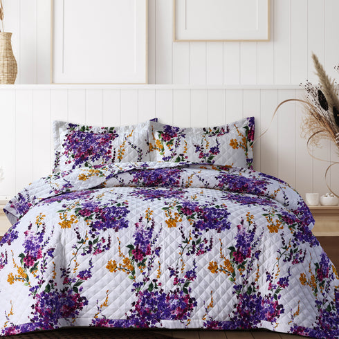 Printed 110-GSM Microfiber Oversized Quilt Set