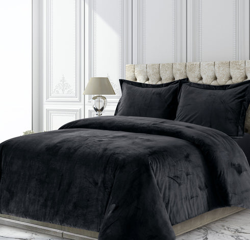 Venice Velvet Oversized Solid Duvet Cover Set