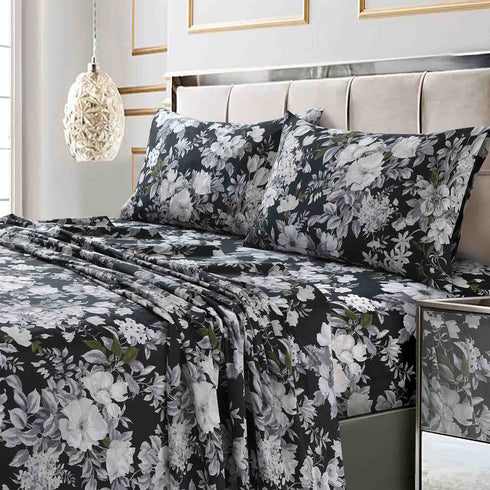 Printed 300 Thread Count Cotton Sateen Extra Deep Pocket Sheet Set